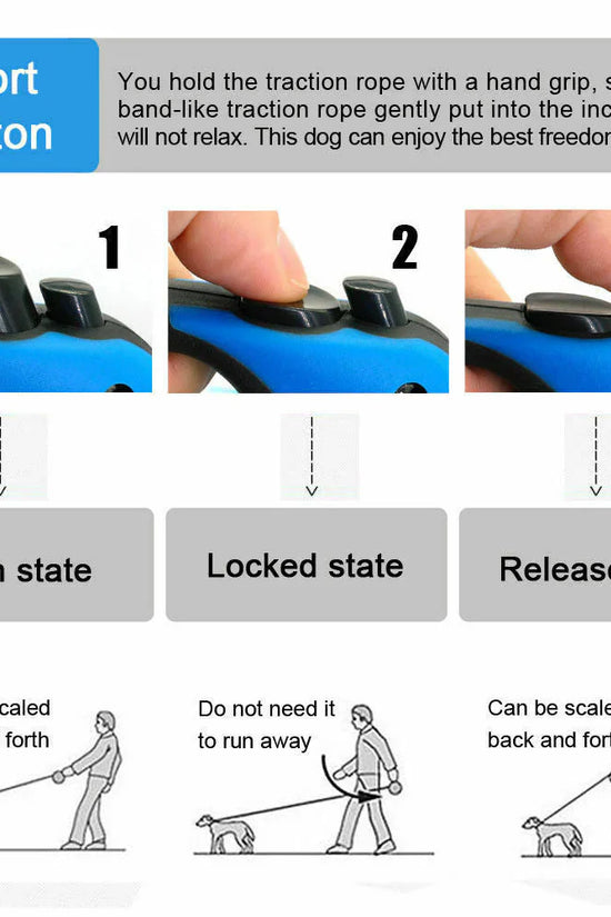 Automatic Retractable Dog Leash - Dual Size Options with Brake & Lock Safety System